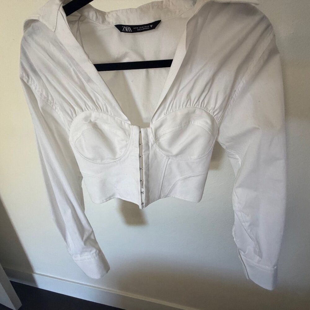Zara White Corset Top - S